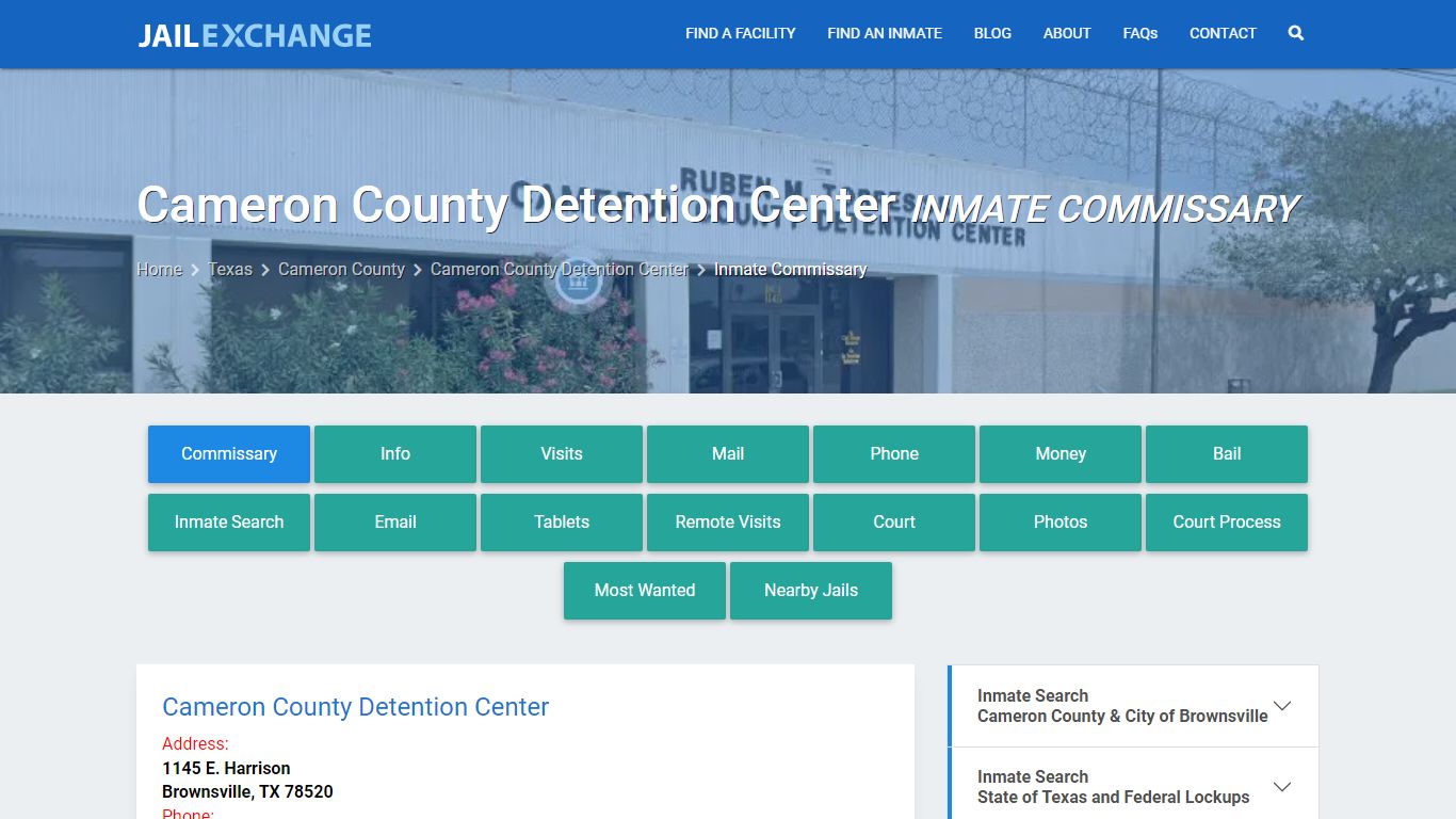 Cameron County Detention Center Inmate Commissary - Jail Exchange