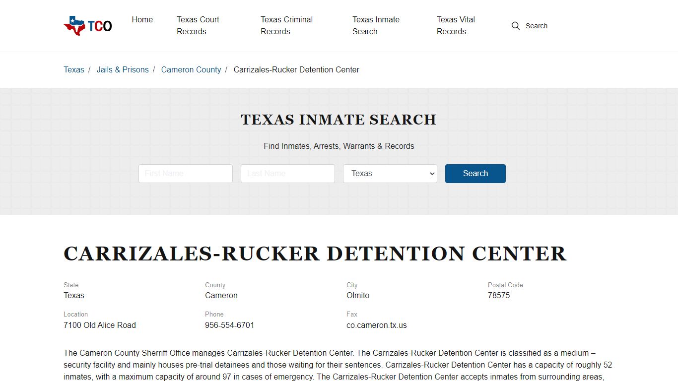 Carrizales-Rucker Detention Center - txcountyoffices.org