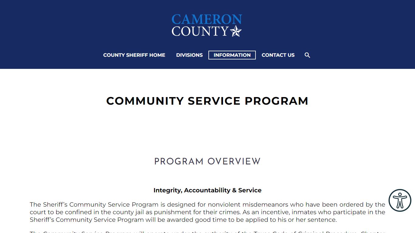 Community Service Program - Cameron County